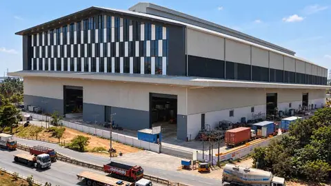Massive modern warehouse logistics hub